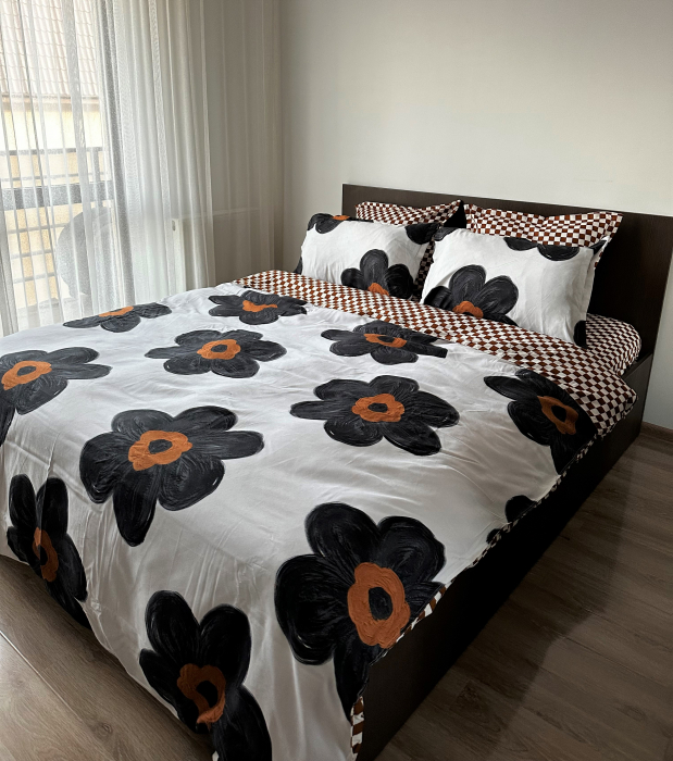 Lenjerie De Pat Finet Superior - Black Flowers [3]