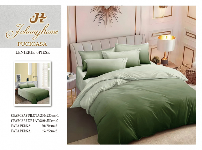 Lenjerie De Pat Finet Superior - Verde Seran Degrade [1]