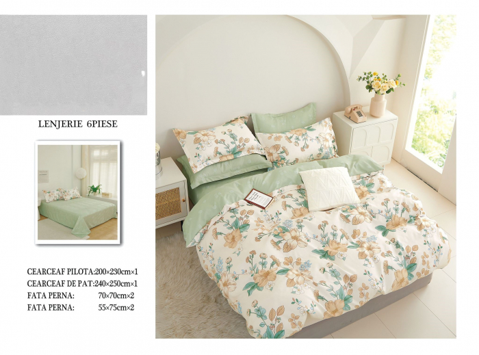 Lenjerie De Pat Finet - Verde/Bej Floral [1]