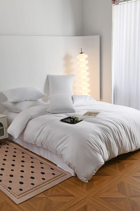 Lenjerie De Pat Premium Din Matase 6 Piese - Alb [18]