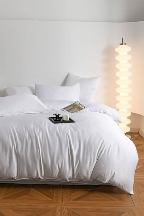 Lenjerie De Pat Premium Din Matase 6 Piese - Alb [14]