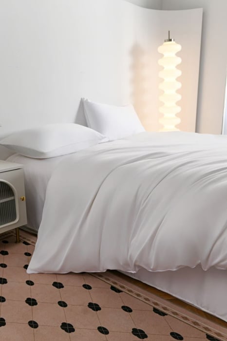 Lenjerie De Pat Premium Din Matase 6 Piese - Alb [6]