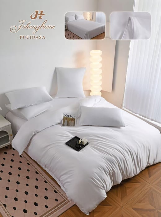 Lenjerie De Pat Premium Din Matase 6 Piese - Alb [7]