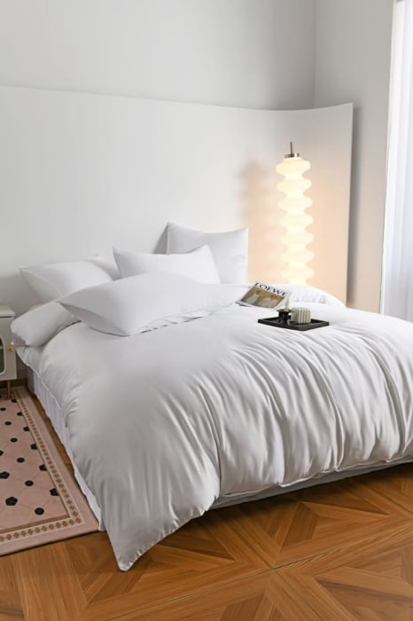 Lenjerie De Pat Premium Din Matase 6 Piese - Alb [15]