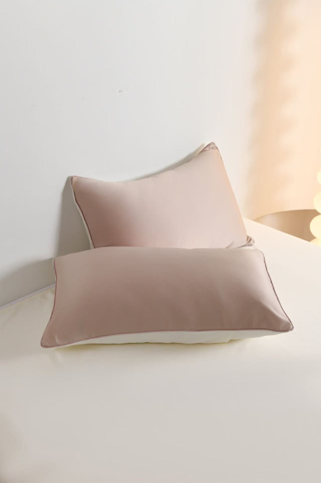 Lenjerie De Pat Premium Din Matase 6 Piese - Bej Si Crem [12]