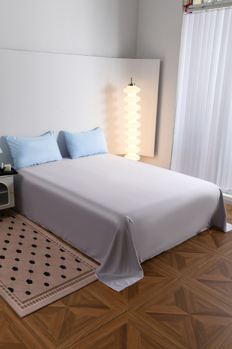 Lenjerie De Pat Premium Din Matase 6 Piese - Bleu [5]