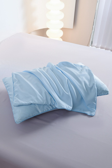 Lenjerie De Pat Premium Din Matase 6 Piese - Bleu [10]