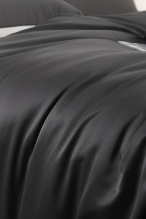 Lenjerie De Pat Premium Din Matase 6 Piese - Gri Cu Gri Deschis [18]