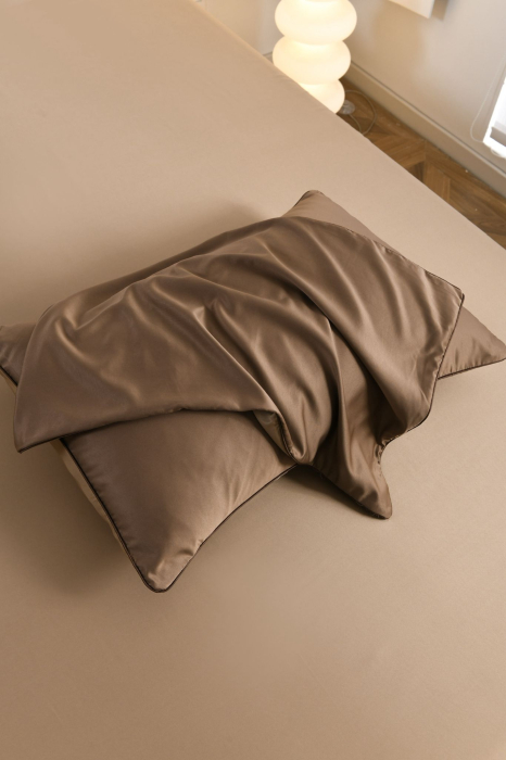 Lenjerie De Pat Premium Din Matase 6 Piese - Maro [17]