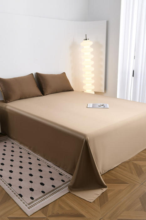 Lenjerie De Pat Premium Din Matase 6 Piese - Maro [6]