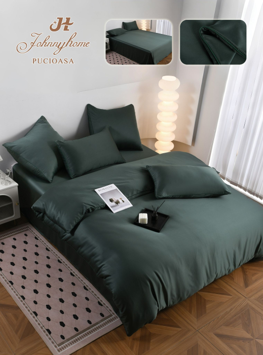 Lenjerie De Pat Premium Din Matase 6 Piese - Verde [1]