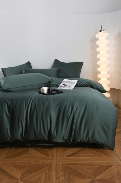 Lenjerie De Pat Premium Din Matase 6 Piese - Verde [18]