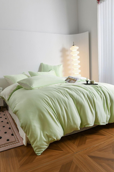 Lenjerie De Pat Premium Din Matase 6 Piese - Verde Lime [17]
