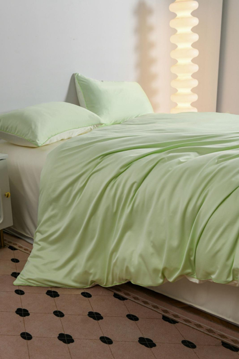 Lenjerie De Pat Premium Din Matase 6 Piese - Verde Lime [12]