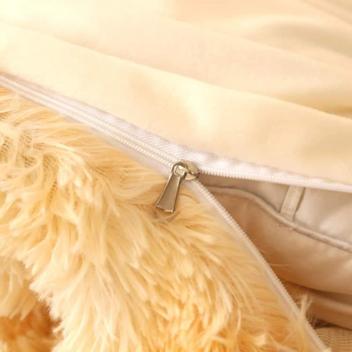 Lenjerie De Pat Pufoasa FLUFFY - Galben Pal [4]