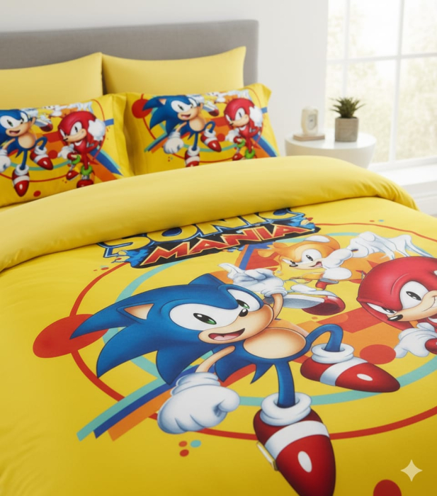 Lenjerie Din Bumbac Tip Finet Premium Cu Elastic - Sonic Mania Galben [2]