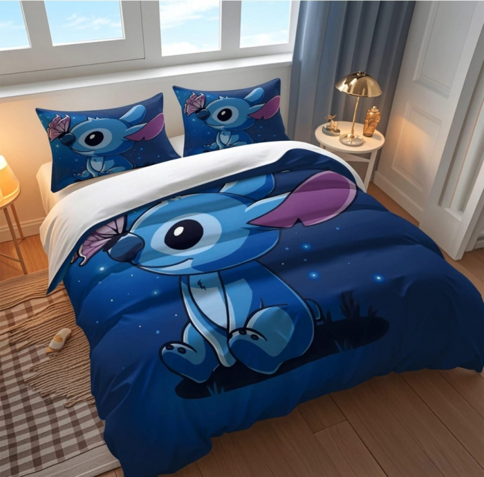 Lenjerie Din Bumbac Tip Finet Premium Disney - Stitch Visator [4]