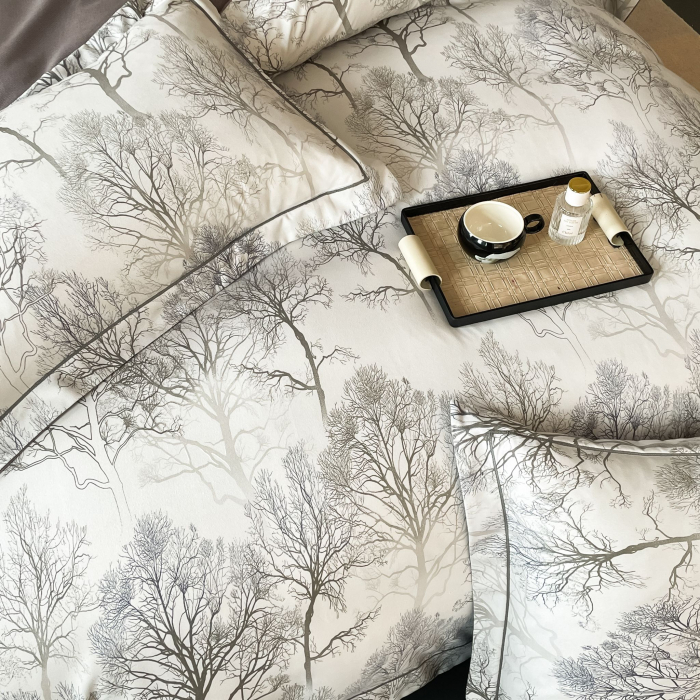 Lenjerie Din Bumbac Tip Finet PREMIUM Luxury Cu Elastic - Copaci [6]