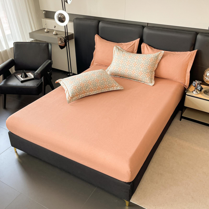 Lenjerie Din Bumbac Tip Finet PREMIUM Luxury Cu Elastic - Orange [5]