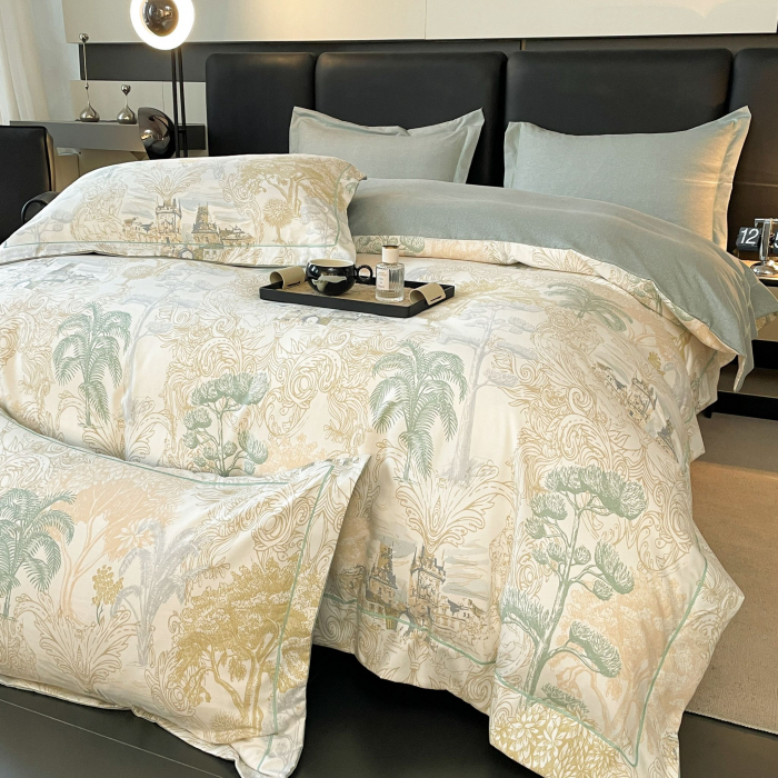 Lenjerie Din Bumbac Tip Finet PREMIUM Luxury Cu Elastic - Peisaj [8]