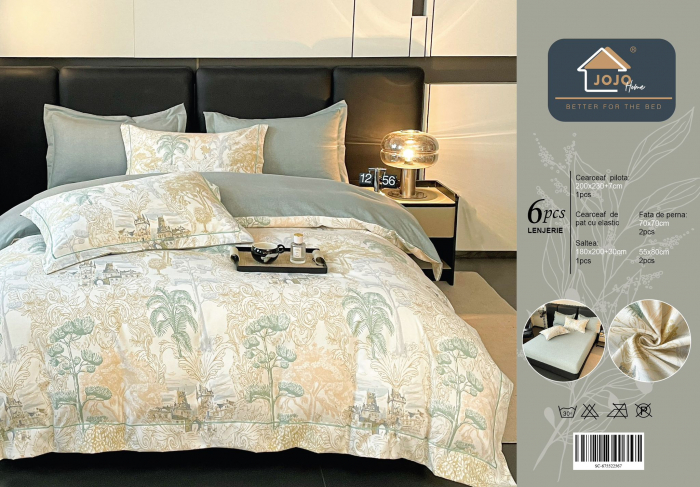 Lenjerie Din Bumbac Tip Finet PREMIUM Luxury Cu Elastic - Peisaj [6]