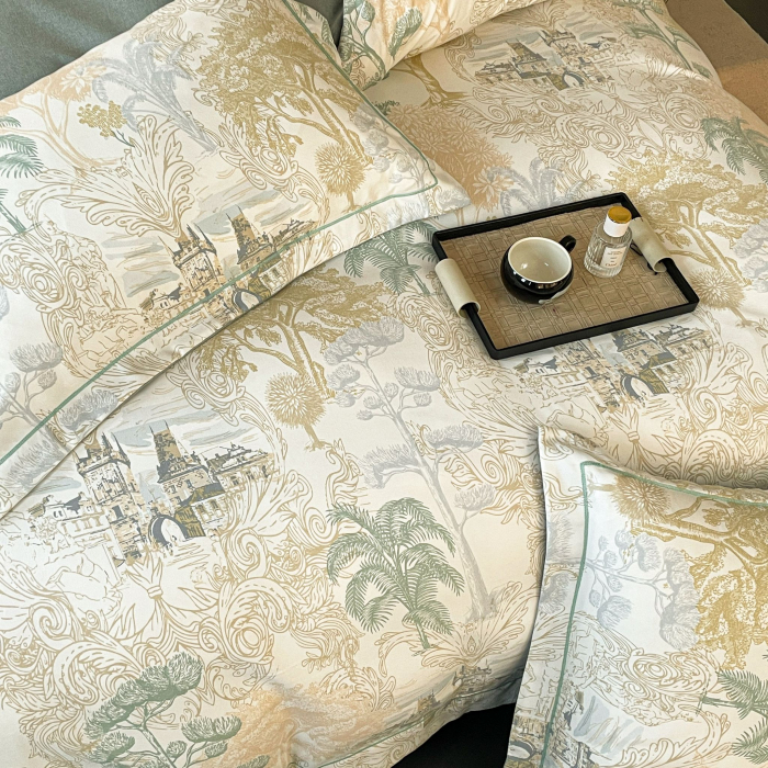 Lenjerie Din Bumbac Tip Finet PREMIUM Luxury Cu Elastic - Peisaj [7]