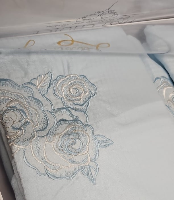 Lenjerie Din Bumbac Tip Finet Textura Fina Cu Broderie Si Elastic - Roz [2]