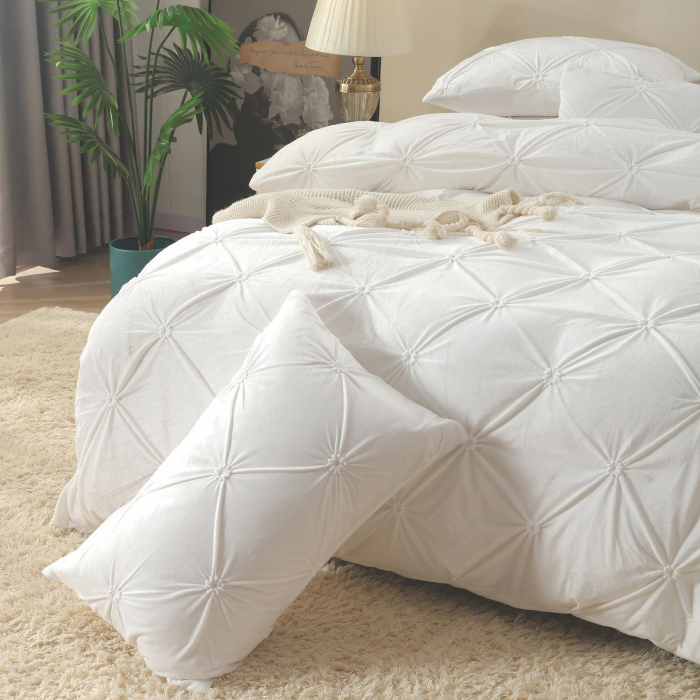 Lenjerie Din Catifea Cu Elastic - Alb [2]
