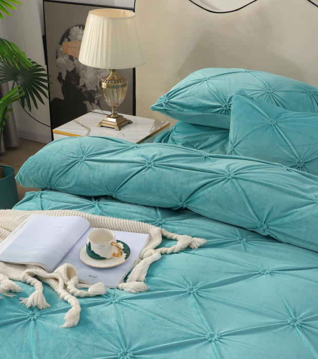 Lenjerie Din Catifea Cu Elastic - Turquoise [2]