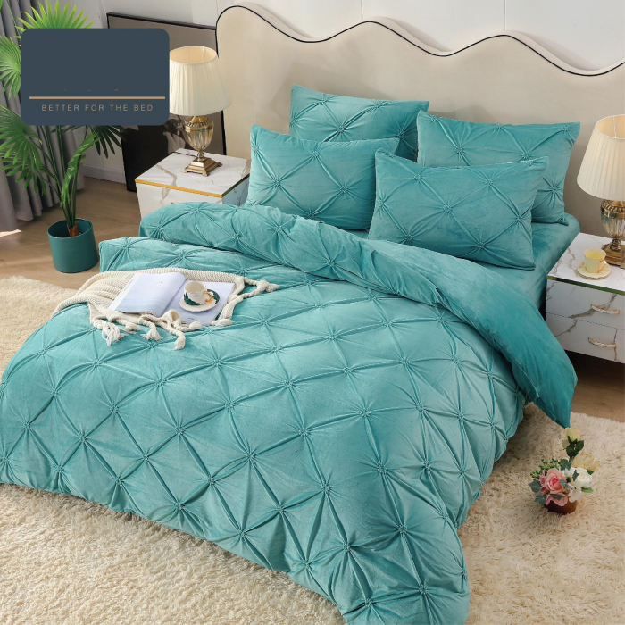 Lenjerie Din Catifea Cu Elastic - Turquoise [1]