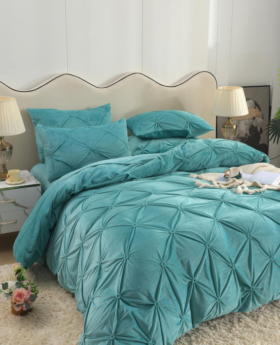 Lenjerie Din Catifea Cu Elastic - Turquoise [4]