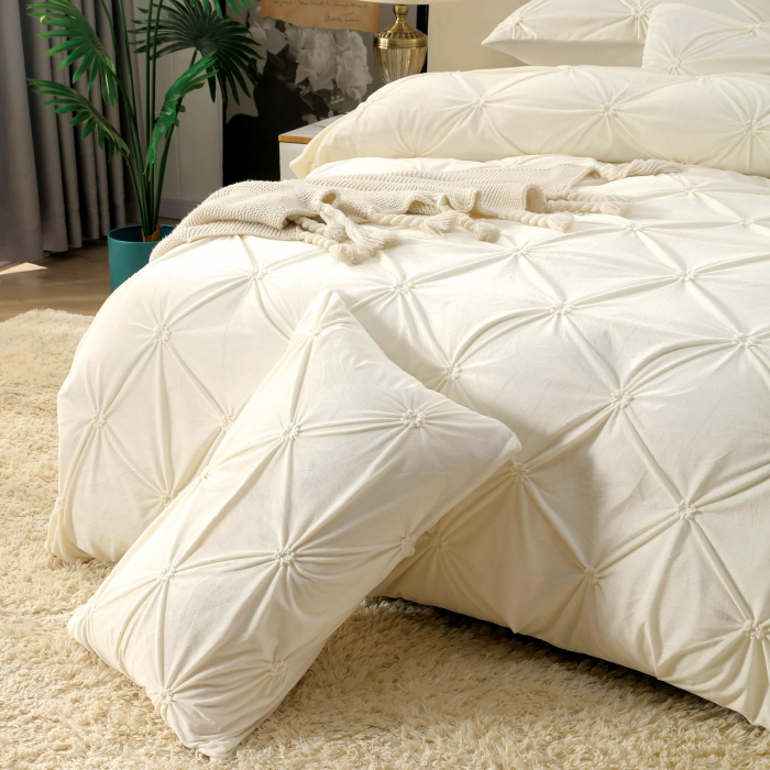 Lenjerie Din Catifea Cu Elastic - Crem [3]