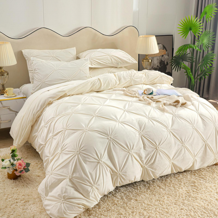 Lenjerie Din Catifea Cu Elastic - Crem [2]
