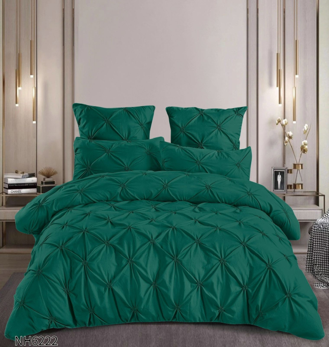 Lenjerie Din Finet 6 Piese Pliuri Cu Elastic - Verde Smarald [1]