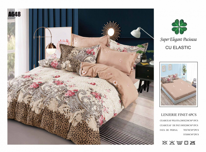 Lenjerie Din Finet Cu Elastic - Animal Print Floral [1]