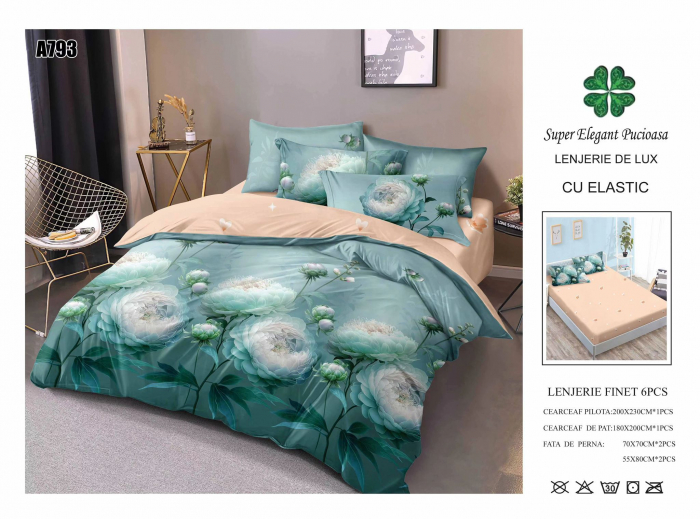 Lenjerie Din Finet Cu Elastic - Bujori [1]