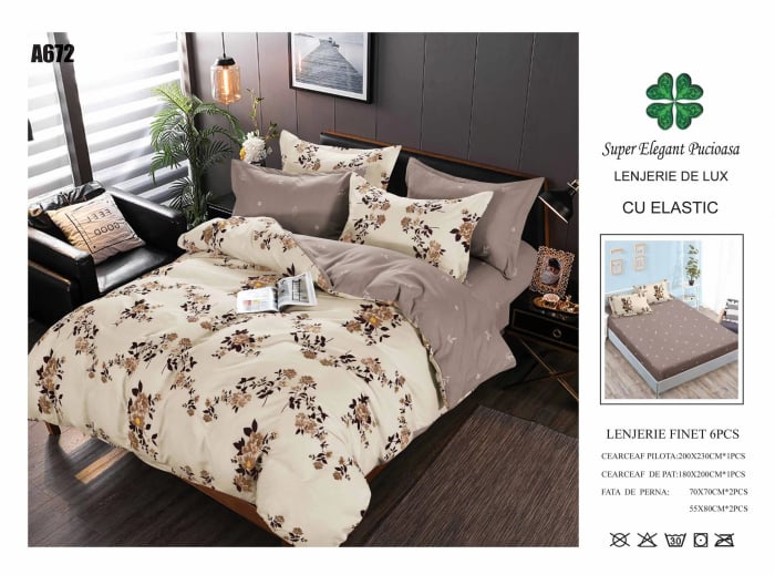 Lenjerie Din Finet Cu Elastic - Crem/Bej Floral [1]