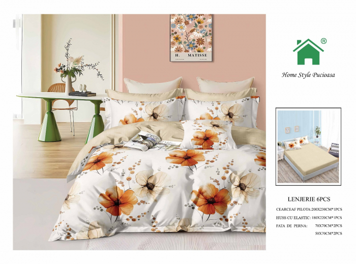 Lenjerie De Pat Finet Cu Elastic - Flori de Amber [1]