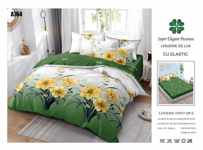Lenjerie Din Finet Cu Elastic - Flori Galbene [1]
