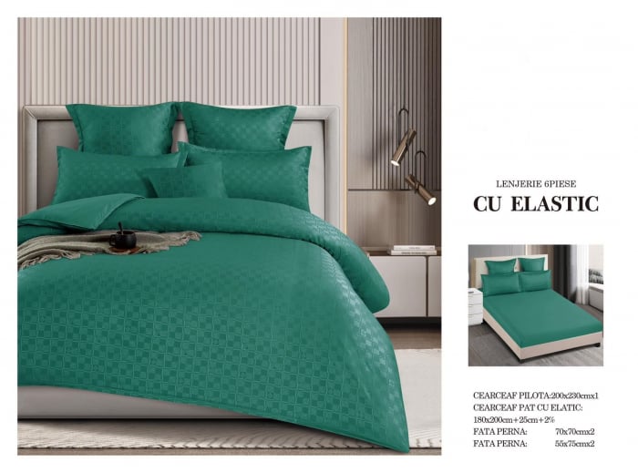 Lenjerie Din Finet Cu Elastic Model Carouri - Verde [1]