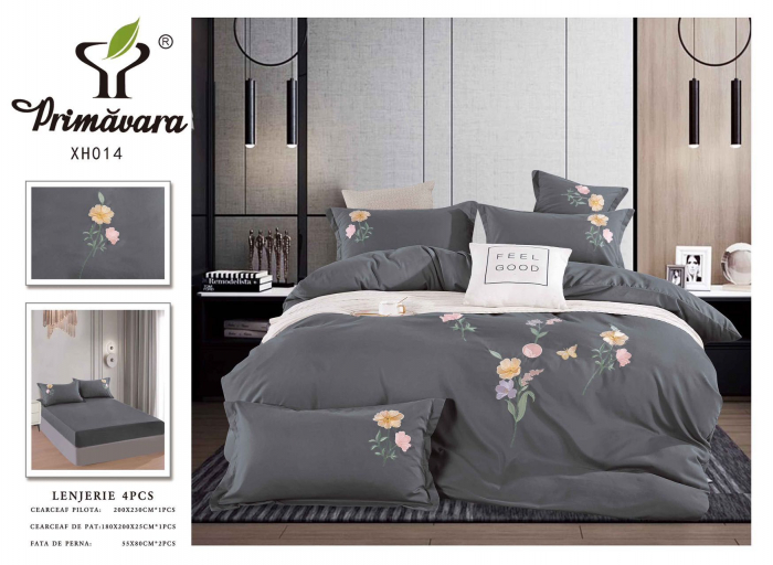 Lenjerie Din Finet Cu Elastic Si Broderie - Gri Antracit [1]