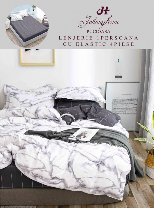 Lenjerie Din Finet Satinat 1 Persoana Cu Elastic - Abstract [1]