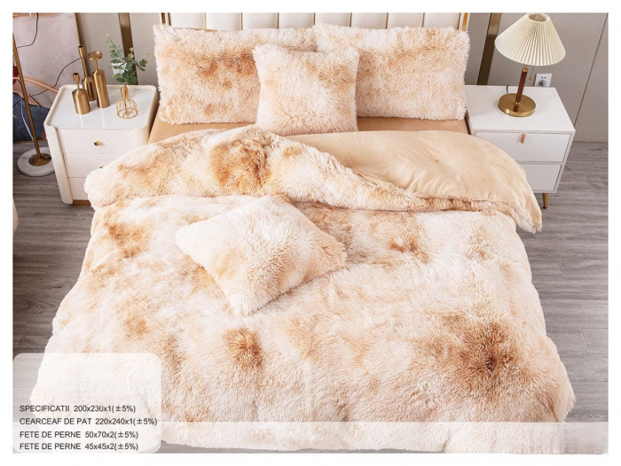 Lenjerie Fluffy 6 Piese - Bej Patat [1]
