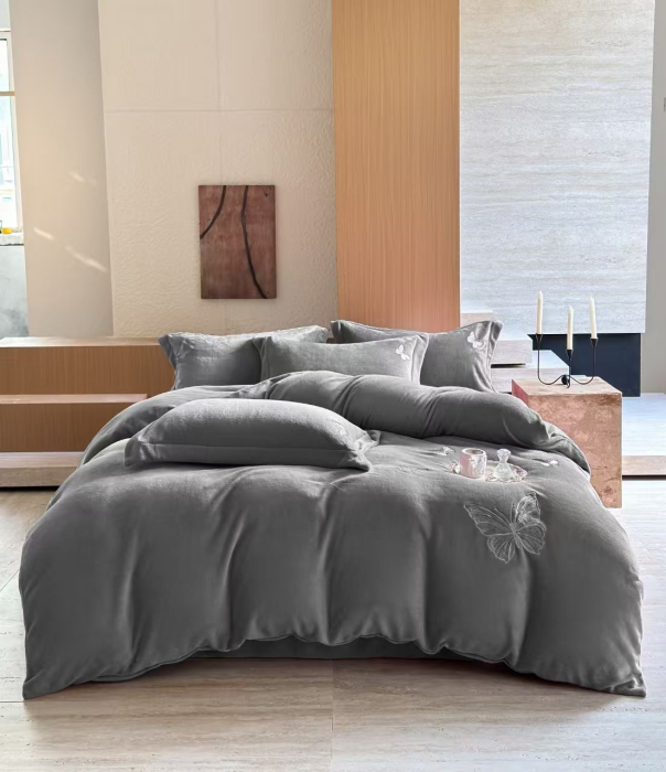 Lenjerii Cocolino UNI Cu Broderie Fluture - Gri Antracit [1]