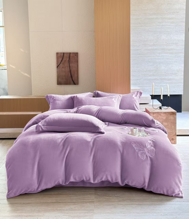 Lenjerii Cocolino UNI Cu Broderie Fluture - Mov [1]