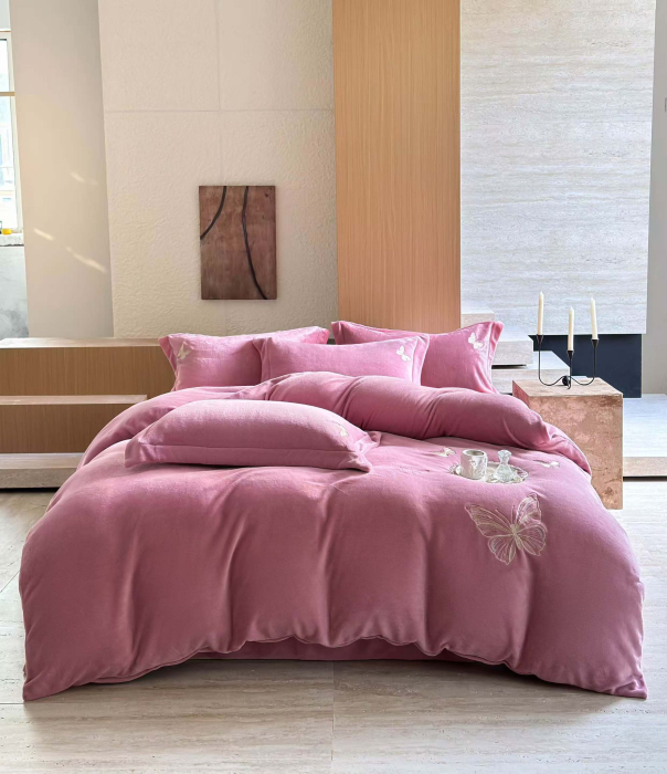 Lenjerii Cocolino UNI Cu Broderie Fluture - Roz [1]