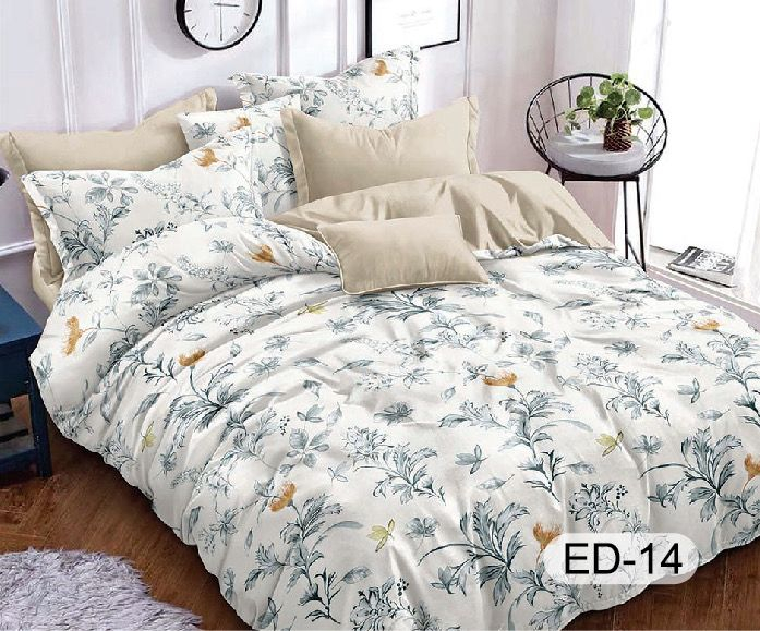 Lenjerii De Pat Din Bumbac Fin Superior Cu Elastic - Frunze Oliv [1]