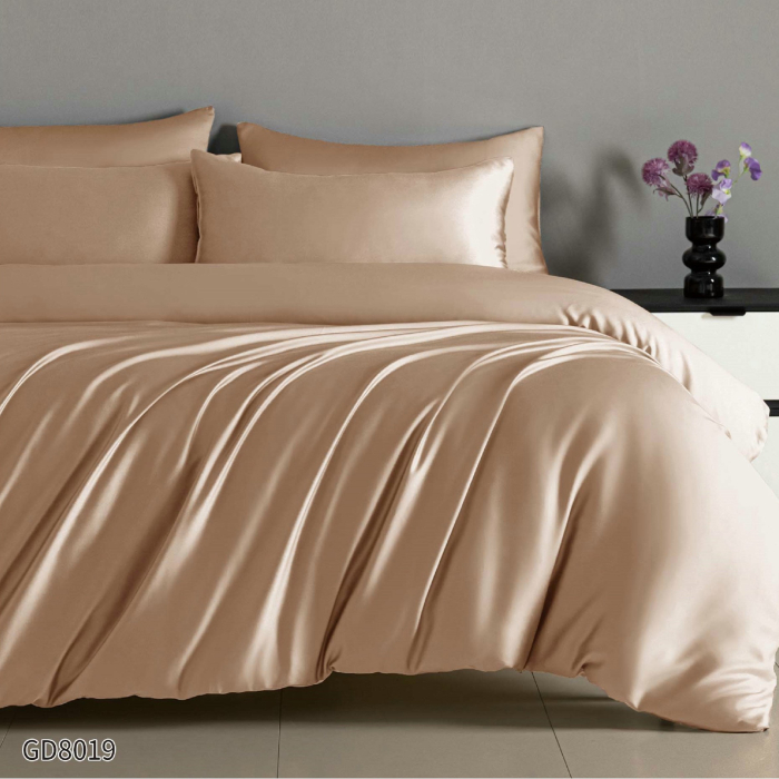 Lenjerii De Pat Din Satin Premium Cu Elastic - Bej Sampanie [1]