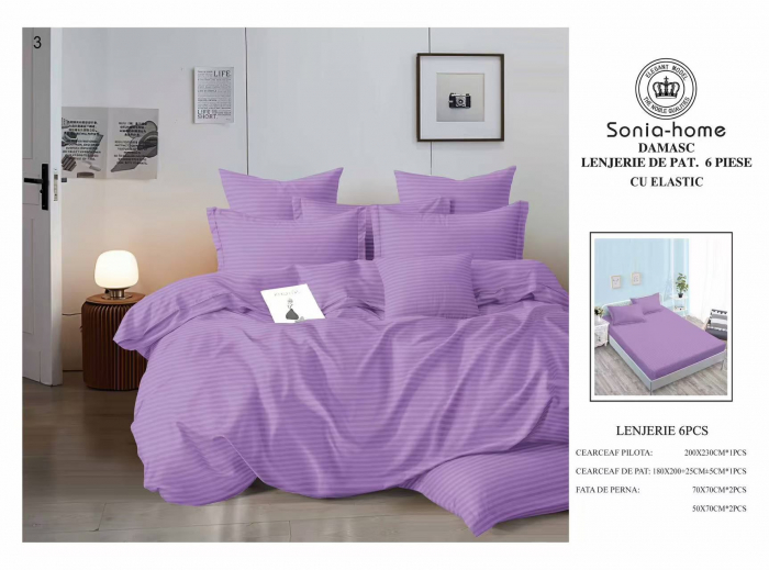 Lenjerii Din Bumbac Tip Damasc Cu Elastic - Liia [1]