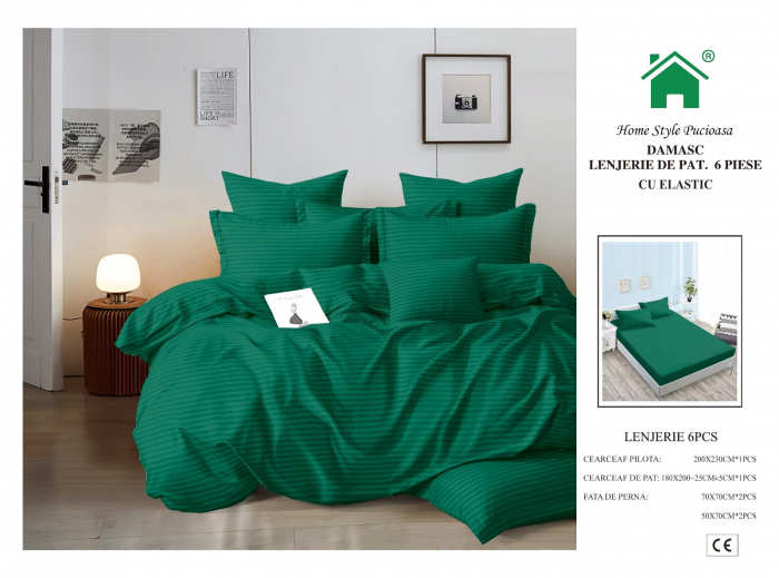 Lenjerii Din Finet Tip Damasc Cu Elastic - Verde [1]